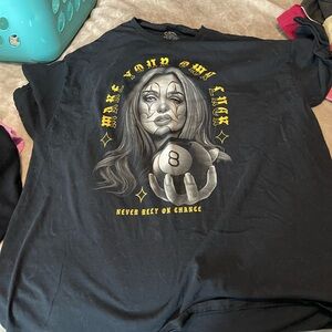 Black Graphic T-Shirt with Clown Design